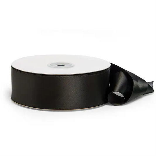 Black, Double Satin, Ribbon, 1 1/2" X 50, #9