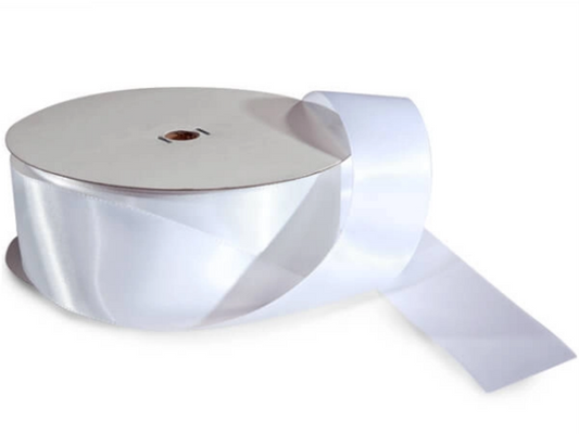 White, Double Satin, Ribbon, 1 1/2" X 50, - #9