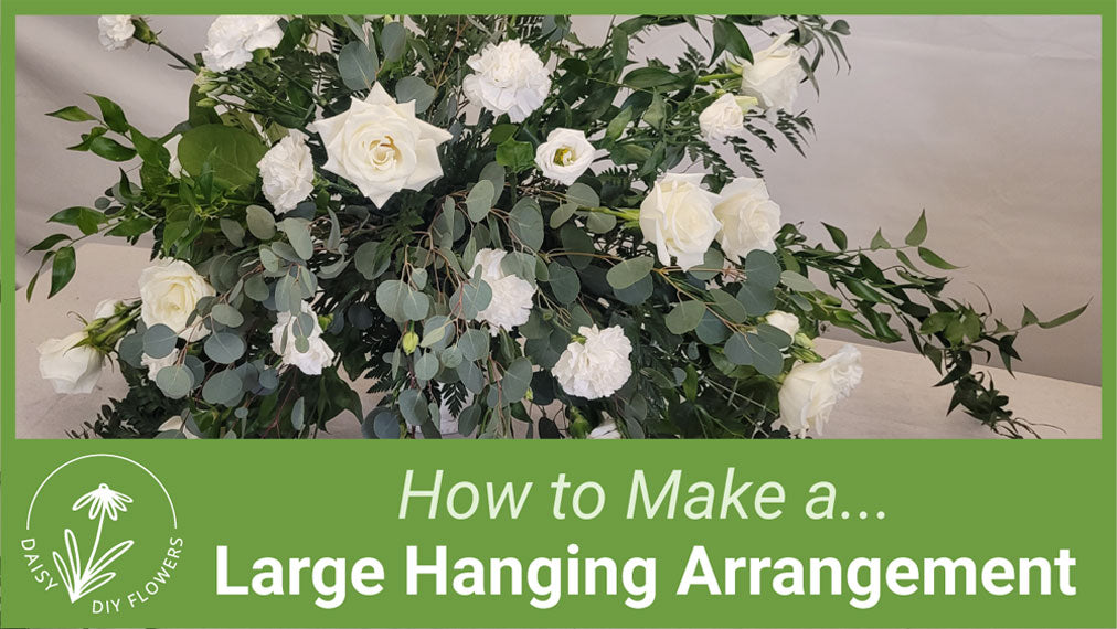 tutorial how to make a large hanging wedding flower arrangement