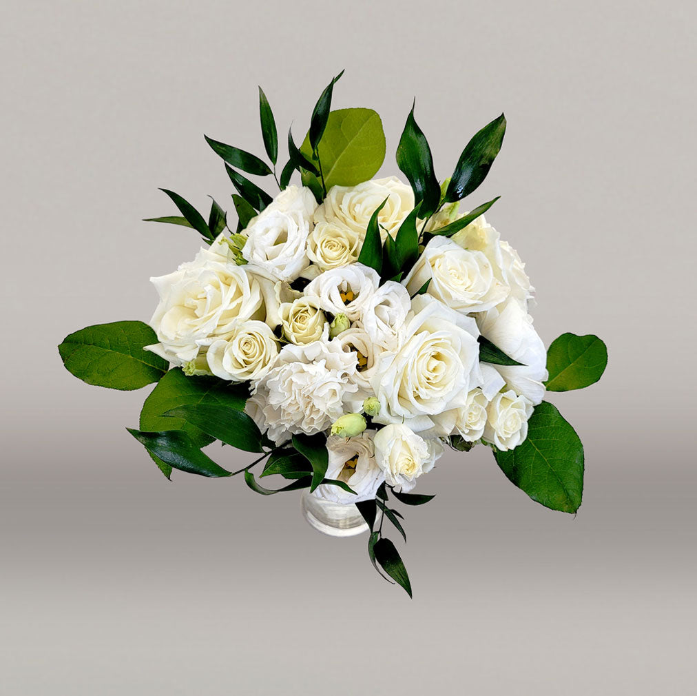 bulk wedding flowers bride's bouquet juniper emerald cream